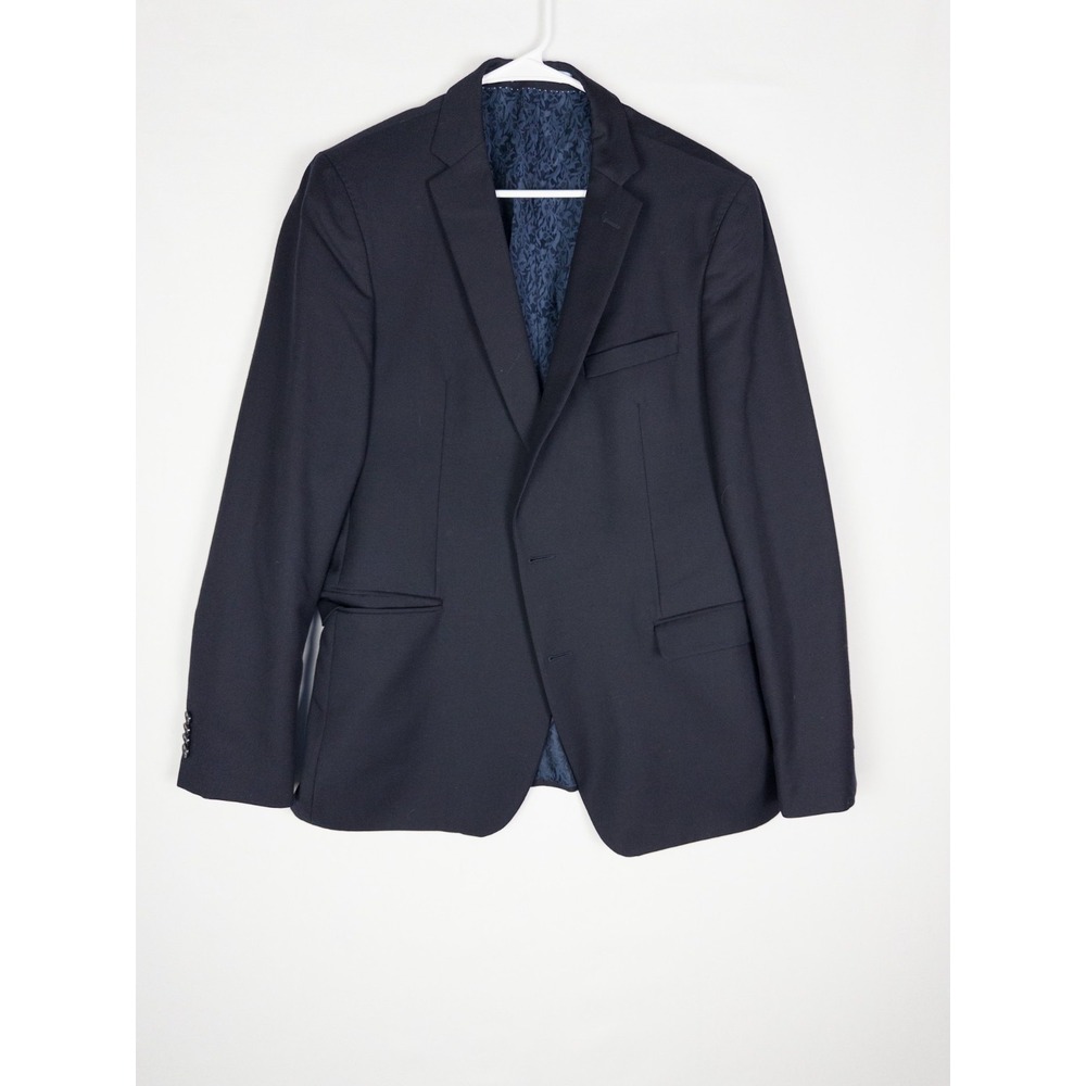 Sand Angelico‎ Tasmania Blazer Mens 39R Black Single Breasted Two Button Wool